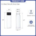 Clear Glass Vials 6-Pack with Screw Caps