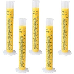 100ml Plastic Graduated Cylinder Set - 5 Pack
