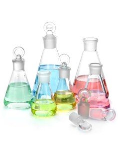 QWORK Borosilicate Glass Erlenmeyer Flask Set