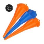 3-Pack Long Neck Oil Funnel Set for Automotive Use