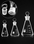 QWORK Borosilicate Glass Erlenmeyer Flask Set