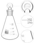 QWORK Borosilicate Glass Erlenmeyer Flask Set