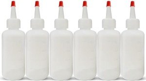 4 Oz Plastic Squeeze Bottles with Red Tip Cap