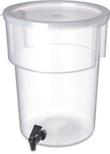 Carlisle Round Plastic Beverage Dispenser, 5 Gallons