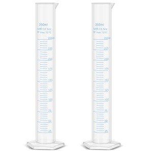 250ml Graduated Measuring Cylinders - 2 Pack