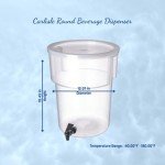Carlisle Round Plastic Beverage Dispenser, 5 Gallons