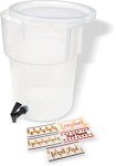 Carlisle Round Plastic Beverage Dispenser, 5 Gallons