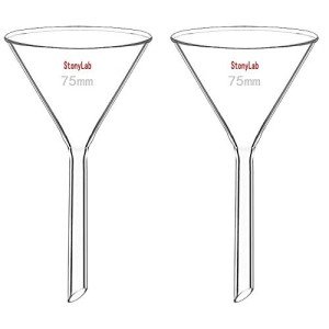 StonyLab 2-Pack Heavy Wall Borosilicate Funnels
