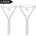 StonyLab 2-Pack Heavy Wall Borosilicate Funnels