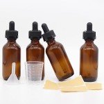 Amber Glass Dropper Bottles 2 oz - 4 Pack
