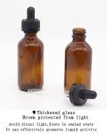 Amber Glass Dropper Bottles 2 oz - 4 Pack