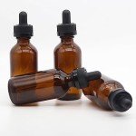 Amber Glass Dropper Bottles 2 oz - 4 Pack