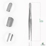 XTRM CRAFT 8-Inch Stainless Steel Dressing Forceps