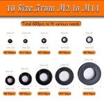 Nylon Flat Washers Assortment Kit - 600 Pieces