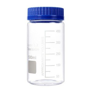 500 mL Wide Mouth Borosilicate Lab Glass Bottles