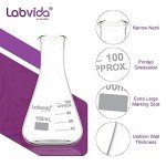 6pcs Narrow Mouth Glass Erlenmeyer Flasks - 100ml