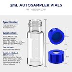 2mL Autosampler Vials with Screw Cap - 100 Pack