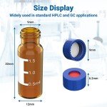 2ml Autosampler Vials - 100 Pack with Caps