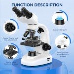 Binocular Microscope with 40X-2000X Magnification