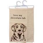 Chocolate Lab Love Kitchen Towel, 28-inch Cotton