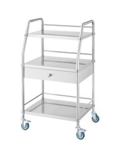 VEVOR 3-Tier Stainless Steel Rolling Utility Cart
