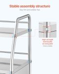 VEVOR 3-Tier Stainless Steel Rolling Utility Cart