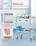 VEVOR Stainless Steel Utility Rolling Cart for Labs
