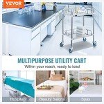 VEVOR 2-Shelf Stainless Steel Lab Cart with Wheels