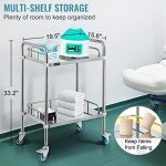 VEVOR 2-Shelf Stainless Steel Lab Cart with Wheels