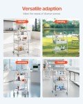 VEVOR 3-Tier Stainless Steel Rolling Utility Cart