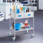 VEVOR Stainless Steel Utility Rolling Cart for Labs