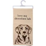 Chocolate Lab Love Kitchen Towel, 28-inch Cotton