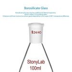 StonyLab 100mL Borosilicate Recovery Flask 24/40