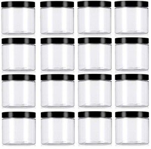 Clear Plastic Vials, 8 oz, Pack of 16
