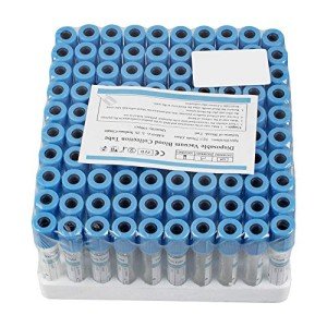 Blue Veterinary Lab Vacuum Collection Tubes, 100pcs