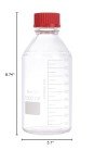 1000ml Graduated Round Glass Lab Bottles - 2 Pack