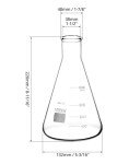 QWORK 1000ML Borosilicate Erlenmeyer Flask Set, 2 Pcs