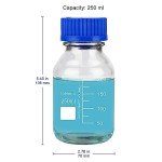 Round Media Storage Bottle with GL45 Blue Cap, 250 ml