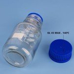 Round Media Storage Bottle with GL45 Blue Cap, 250 ml