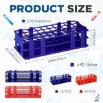 4-Pack Detachable Plastic Test Tube Rack