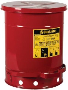 Justrite 10 Gallon Metal Oily Waste Can