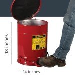 Justrite 10 Gallon Metal Oily Waste Can
