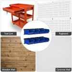 Wall Mounted Plastic Storage Bin Set - 8 Bins