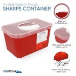 Large 1-Gallon Sharps Container for Safe Disposal