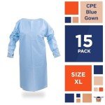 Disposable Medical Isolation Gowns - X-Large Pack of 15