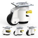 Heavy Duty Leveling Casters Set with Ratchet Handle