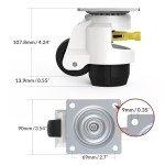 Heavy Duty Leveling Casters Set with Ratchet Handle