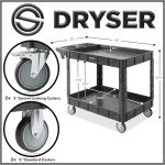 Heavy Duty 2-Tier Rolling Utility Service Cart