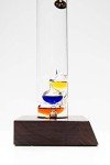 Galileo Thermometer with Wooden Base - 13" Tall