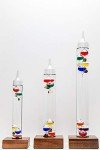 Galileo Thermometer with Wooden Base - 13" Tall